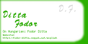 ditta fodor business card